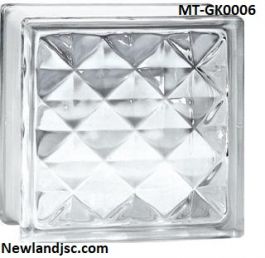 Gạch kính hoa văn kim cương KT 190x190x100mm MT-GK0006