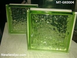Gạch kính màu viền xanh lá cây KT 190x190x100mm MT-GK0004