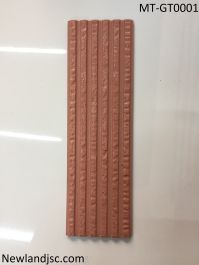 Gạch thẻ ốp tường Trung Quốc 6 sọc màu đỏ đậm KT 100x330mm MT-GT0001