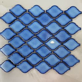 Gạch đá Mosaic đèn lồng màu xanh bóng MT-MSDL00003