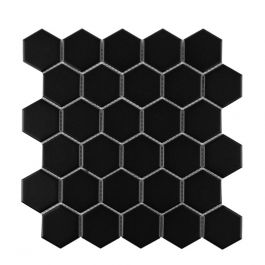 Gạch Mosaic lục giác đen mờ MT-MSLG00003