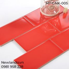 Gạch thẻ ốp tường nhập khẩu màu đỏ KT 75x150mm MT-GNK-005