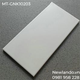 Gạch thẻ Ceramic ốp tường nhập khẩu màu trắng mờ phẳng KT 100x200mm MT-GNK10203