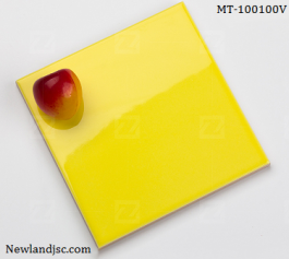 Gạch thẻ ốp tường nhập khẩu màu vàng KT 100X100mm MT-100100V