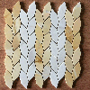 Gạch Mosaic hình chiếc lá vân đá màu vàng, trắng MT-MSCL00001