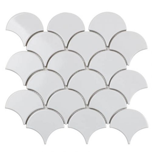Gạch Mosaic vảy cá, trắng mờ MT-FS9501