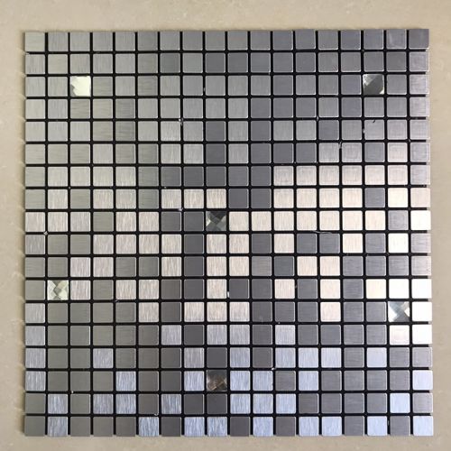 Gạch mosaic tự dính vuông chíp nhỏ bạc MT-GM02109