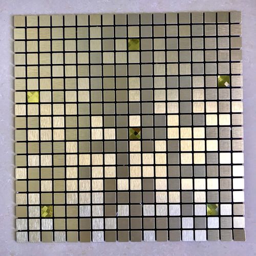 Gạch mosaic tự dính vuông chíp nhỏ vàng MT-GM02108