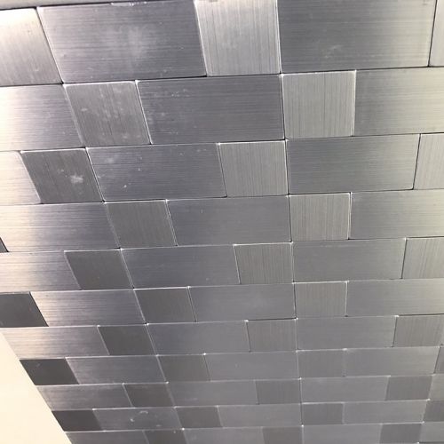 Gạch mosaic vuông bạc tự dính MT-GM02104