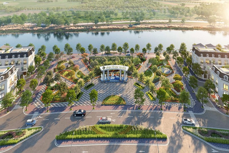 Newlando - nhà cung cấp đá lát sân cảnh quan dự án KĐT Vinh Park River Nghệ An
