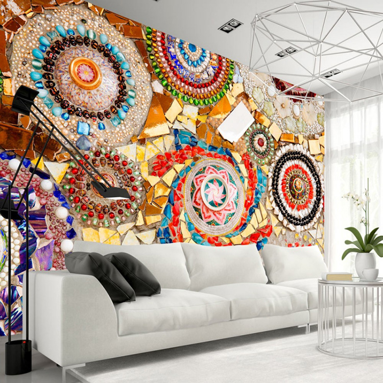 Trang trí phòng khách bằng mosaic men 