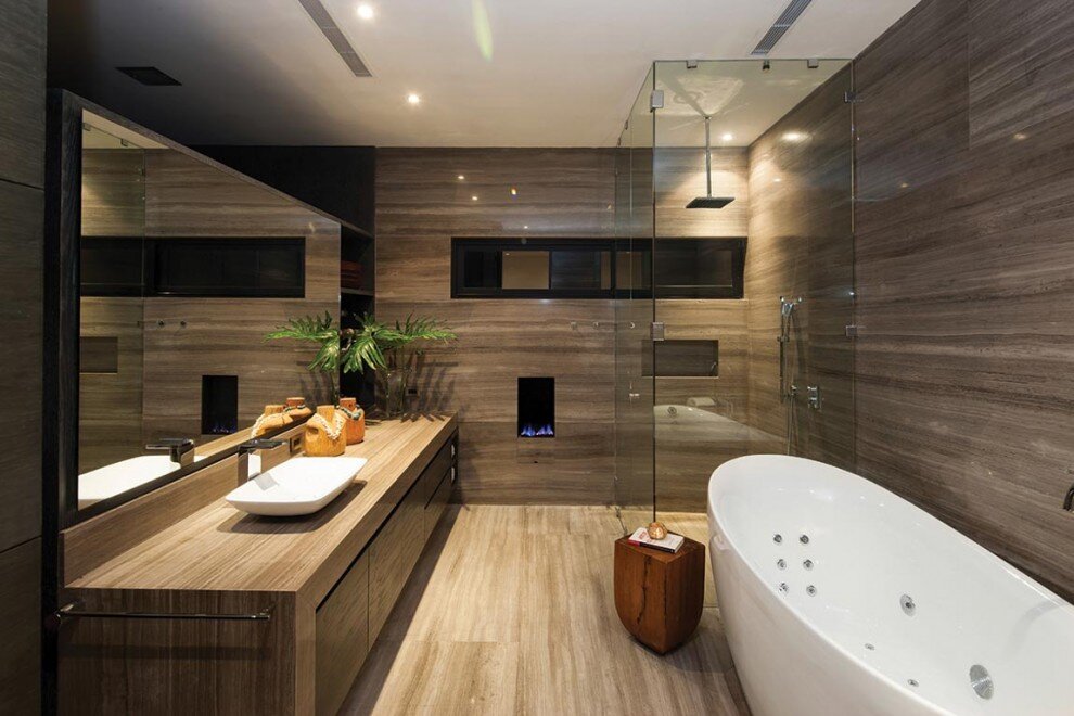 10 mẫu nhà vệ sinh độc đáo từ gạch giả gỗ