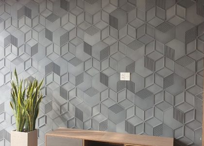 Gạch 3d được sử dụng nhiều trong các thiết kế trang trí phòng khách, showroom, nhà bếp, phòng ngủ, vách cầu thang