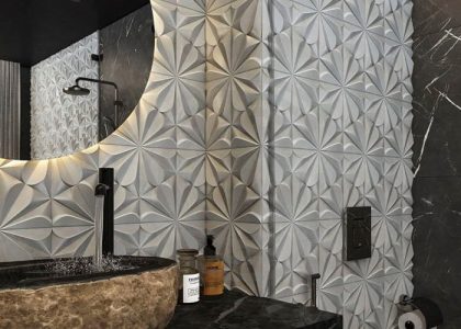 Gạch bê tông được sử dụng nhiều trong các thiết kế trang trí phòng khách, showroom, nhà bếp, phòng ngủ, vách cầu thang