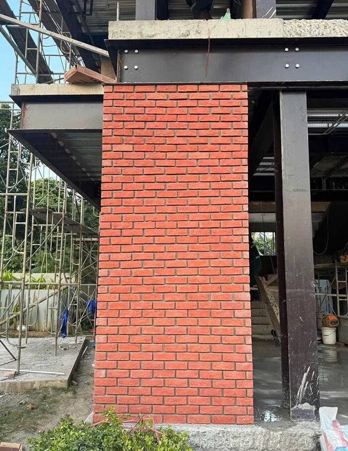 Hình ảnh công trình gạch giả cổ thực tế mà Newlando đã thi công