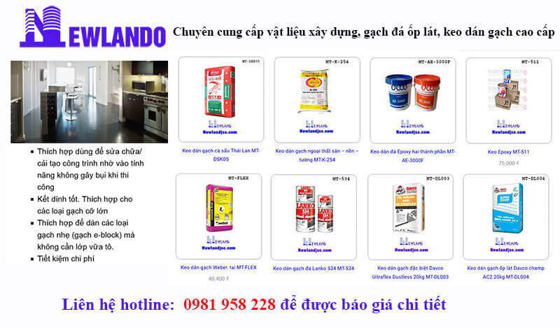 Keo dán gạch công nghệ mới đang được ưa chuộng hiện nay