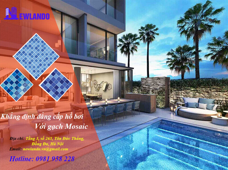Newlando nhà thầu cung cấp gạch mosaic hồ bơi dự án tại khu nghỉ dưỡng D'evelyn Quảng Nam