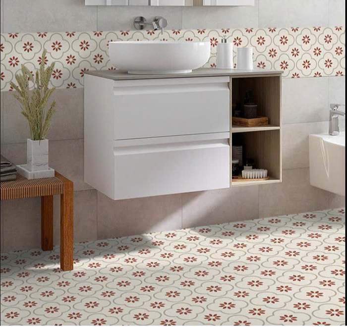 Ảnh công trình thực tế gạch bông men 30x30cm
