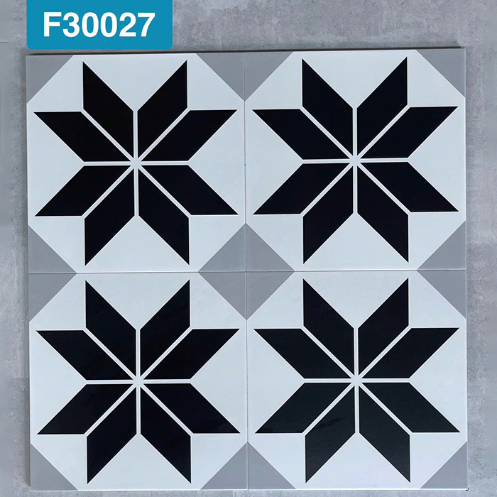 Gạch bông men 30x30 sở hữu thiết kế hoa văn đẹp mắt, màu sắc sống động và hiện đại, tạo điểm nhấn độc đáo cho không gian