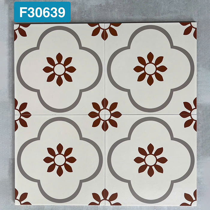 Gạch bông men 30x30 sở hữu thiết kế hoa văn đẹp mắt, màu sắc sống động và hiện đại, tạo điểm nhấn độc đáo cho không gian