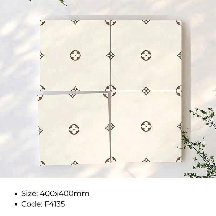 Gạch bông làm từ chất liệu Ceramic cao cấp, độ bền cao, có khả năng chống ăn mòn tốt