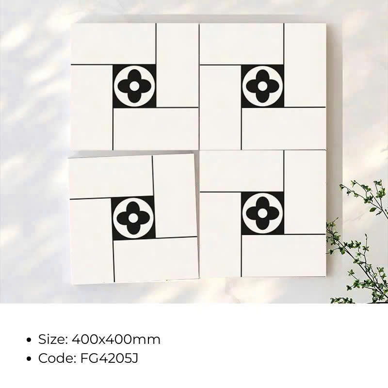 Gạch bông làm từ chất liệu Ceramic cao cấp, độ bền cao, có khả năng chống ăn mòn tốt
