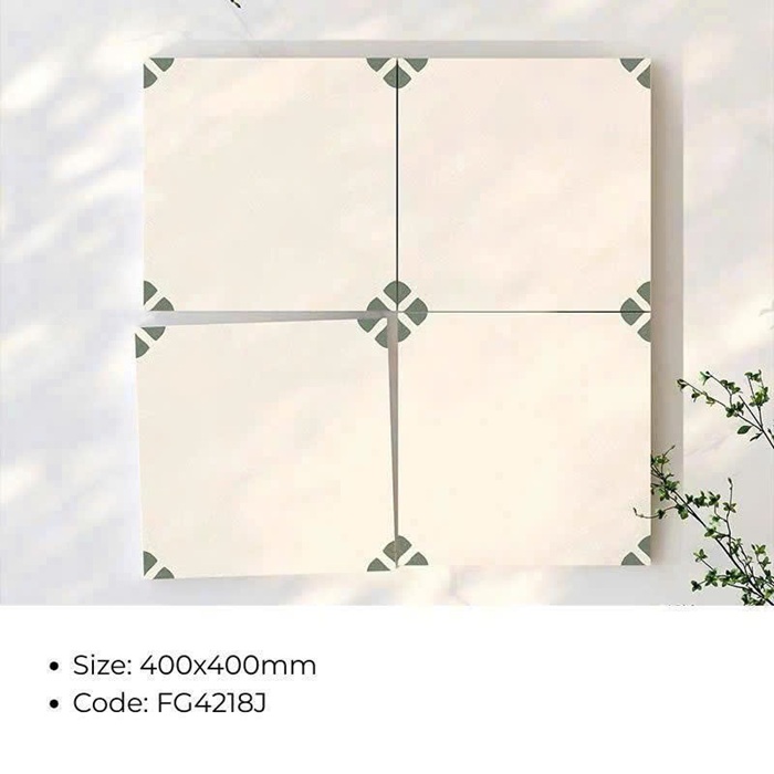 Gạch bông làm từ chất liệu Ceramic cao cấp, độ bền cao, có khả năng chống ăn mòn tốt