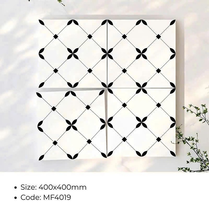 Gạch bông làm từ chất liệu Ceramic cao cấp, độ bền cao, có khả năng chống ăn mòn tốt
