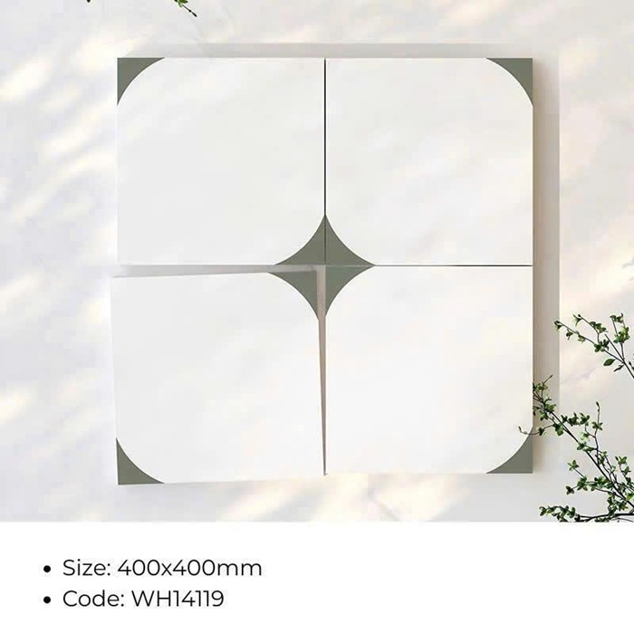 Gạch bông làm từ chất liệu Ceramic cao cấp, độ bền cao, có khả năng chống ăn mòn tốt