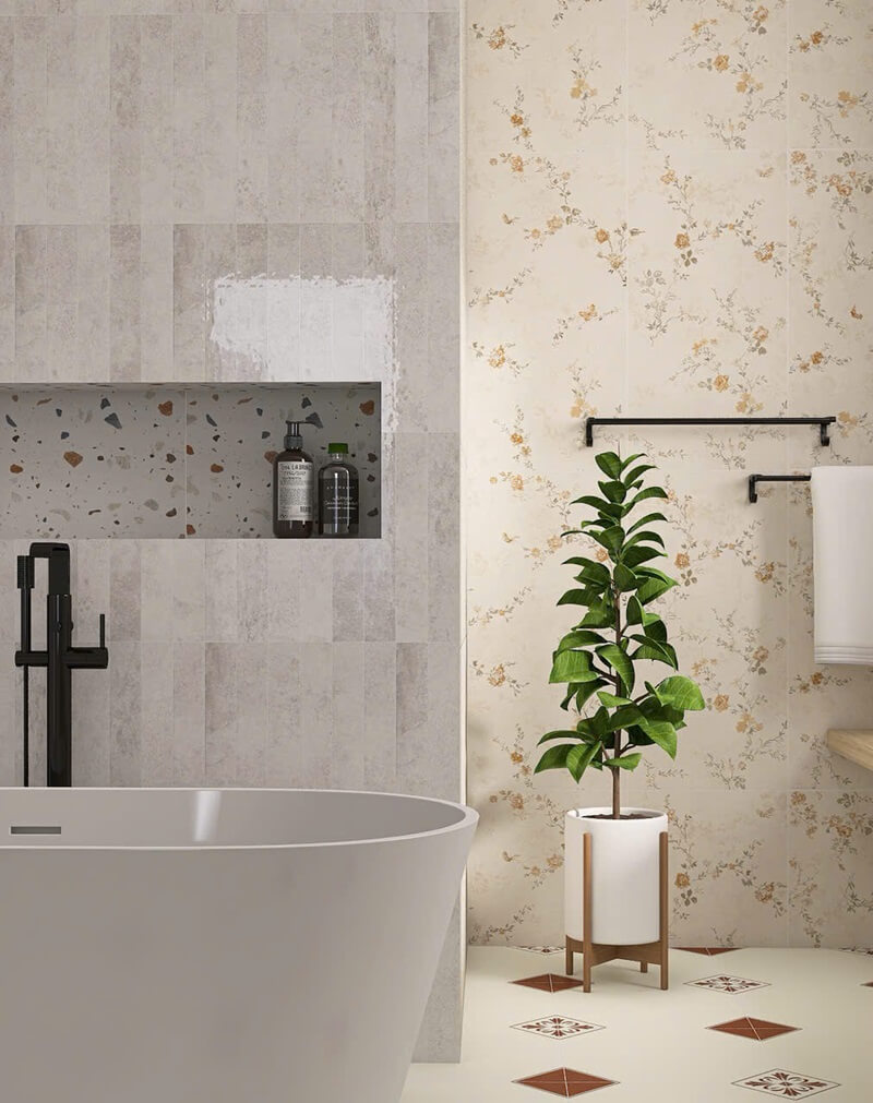 Gạch ốp tường trang trí định hình Kt 400x800mm MT-MF48Y05F