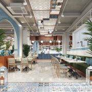 Gợi ý cách phối gạch bông trong quán cafe