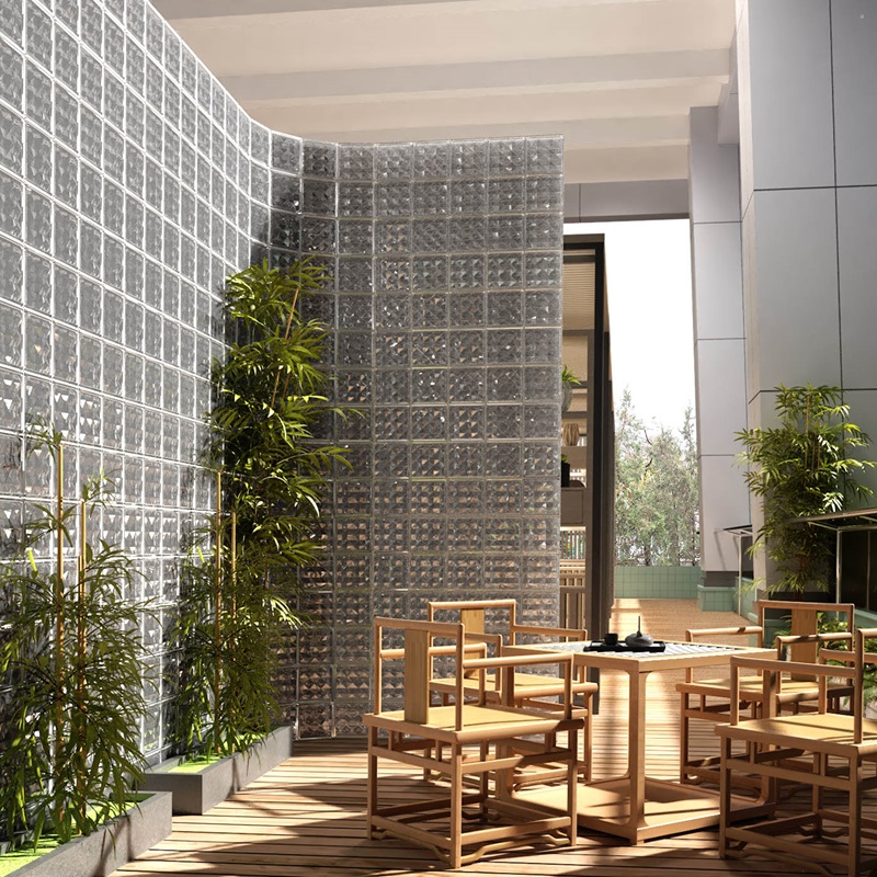 Nhà hàng đẹp, quán Cafe chất với gạch kính lấy sáng màu trắng