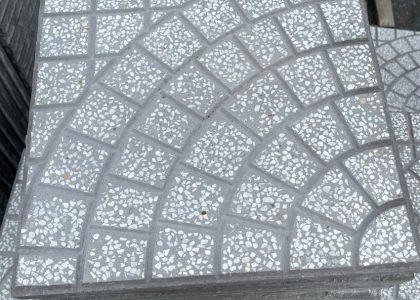 Gạch vỉa hè terrazo lát sân vườn màu ghi MT-DP-40-124 Ghi