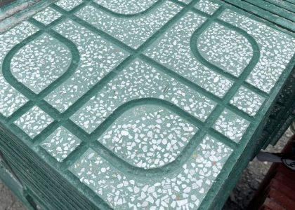 Gạch vỉa hè terrazo lát sân vườn MT-DP-40-42 xanh