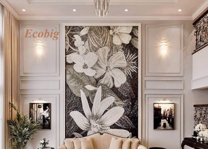 Tranh mosaic gồm những viên gạch nhỏ được nung khoảng 1230 độ C, nhiệt độ nung ổn định mang đến kết cấu vững chắc