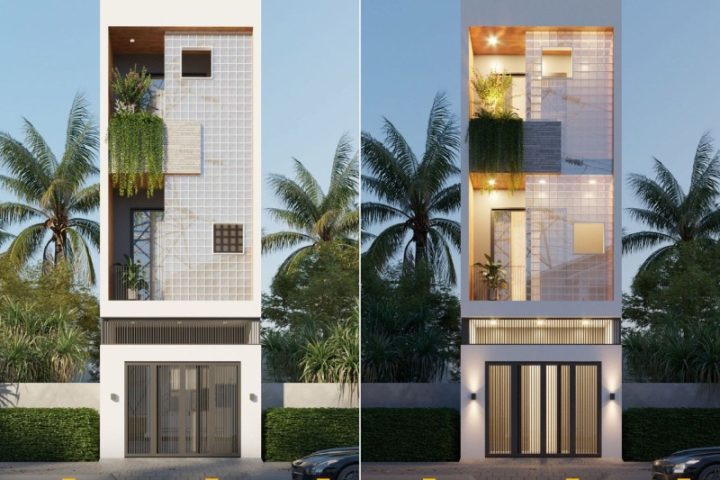 Gạch kính lấy sáng mặt tiền nhà phố ngày càng được ưa chuộng