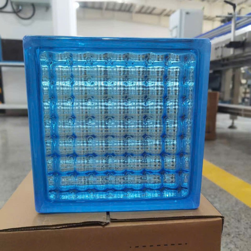 Gạch kính lấy sáng màu xanh nước biển hoạ tiết Kẹo Candi MT-GK1908KX