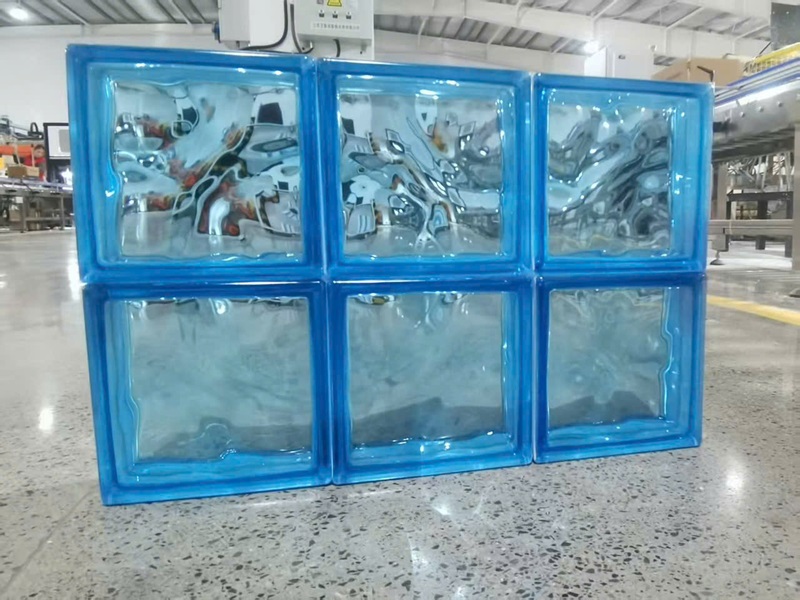 Gạch kính lấy sáng màu xanh nước biển vân mây MT-GK1908VMX