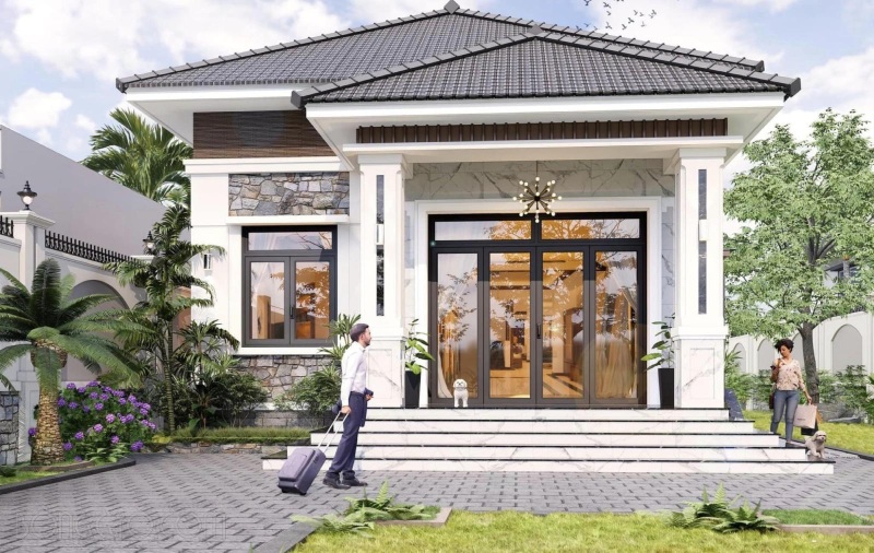 Bí quyết phối màu gạch ốp mặt tiền nhà đẹp chuẩn kiến trúc sư