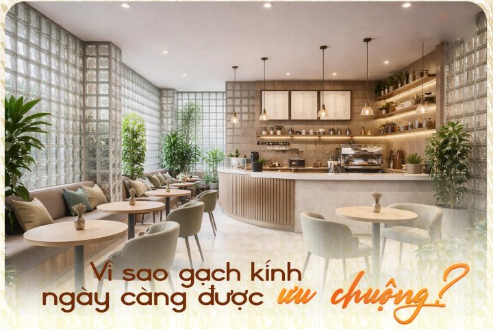 Ưu điểm gạch kính lấy sáng trang trí quán cafe