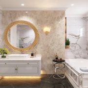 Tổng hợp các mẫu đá ốp nhà tắm đẹp, sang, chống thấm tốt